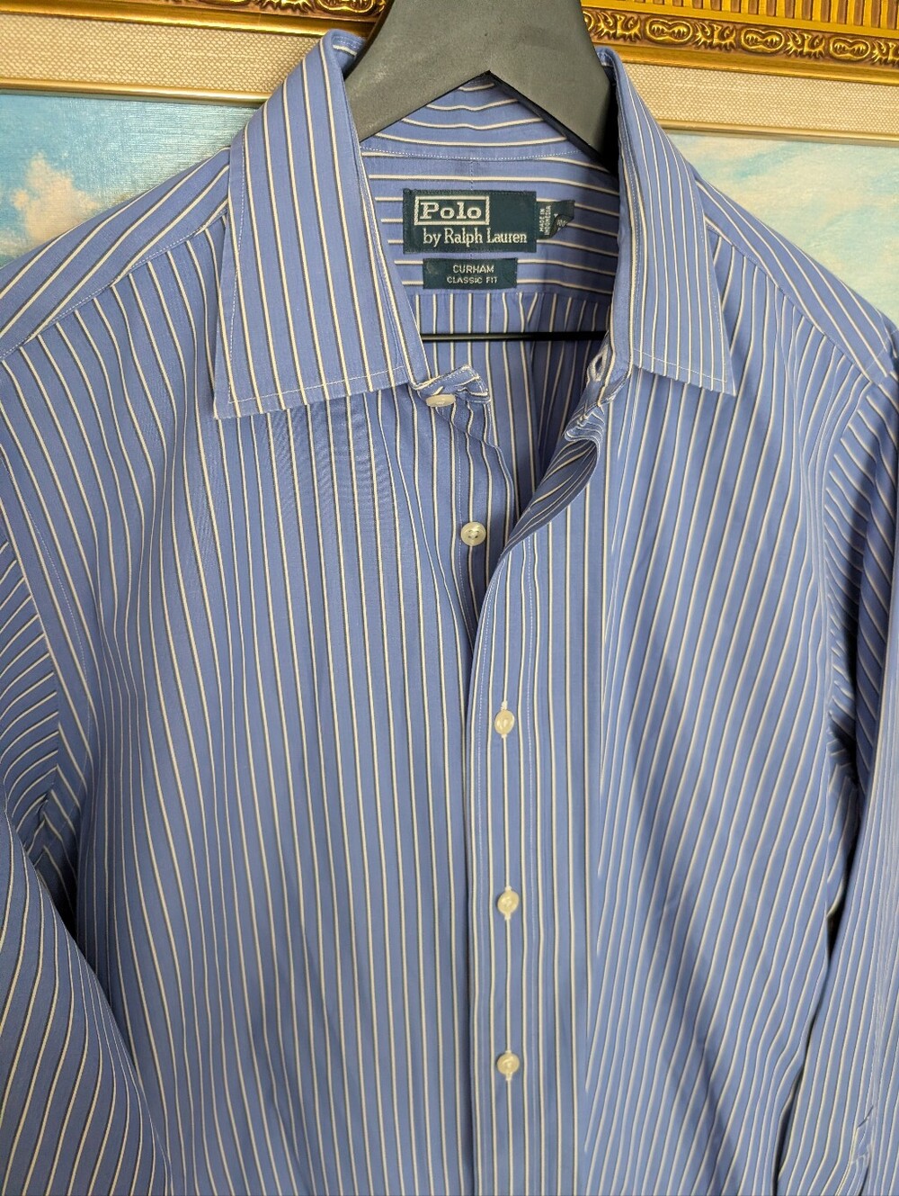 Ralph Lauren Polo Classic Fit Blue and White Stripe Shirt